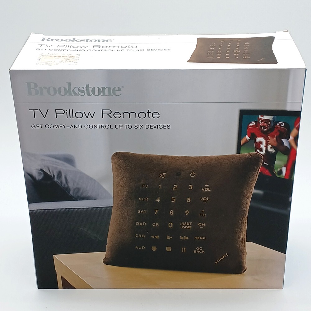 Brookstone TV Pillow Remote - Controls 6 Devices! New, open box